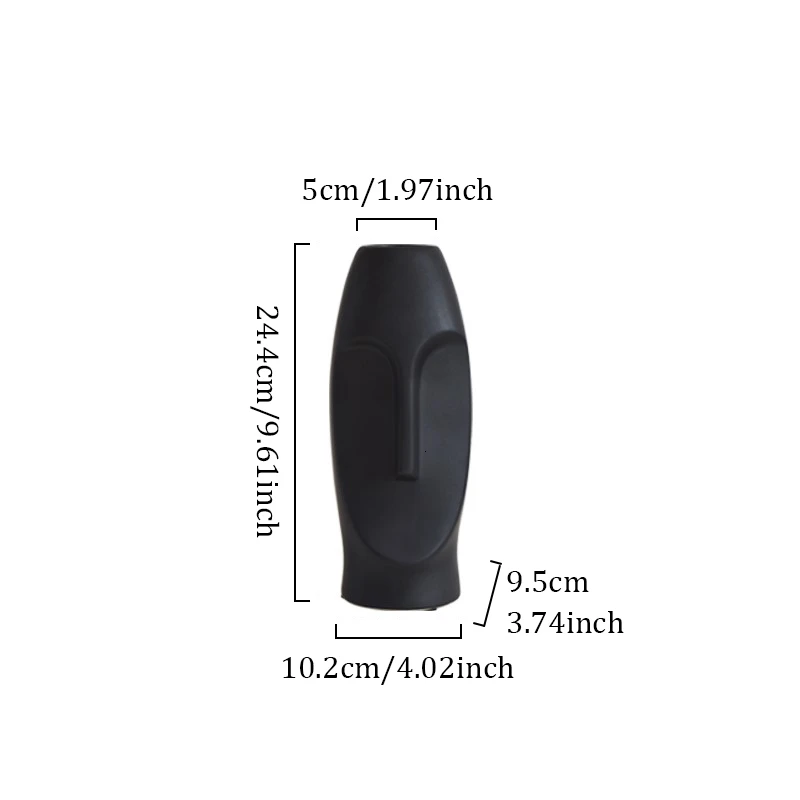 Абстрактная керамическая ваза с длинным лицом, голова персонажа, скульптура, ремесла, креативный подарок, украшение, настольная Цветочная композиция, контейнер - Цвет: D