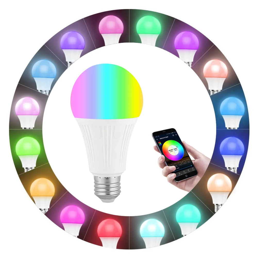 

OOBEST E27/B22 7W RGB Smart Bulb Wireless WiFi App Remote Control Light for Alexa Google Home