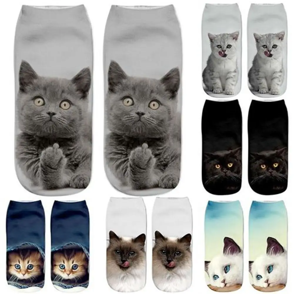 

2020 New New 3D Printed Women Socks Unisex Cute Low Cut Ankle Socks Multiple Colors Women's Casual Animal Hot Sale