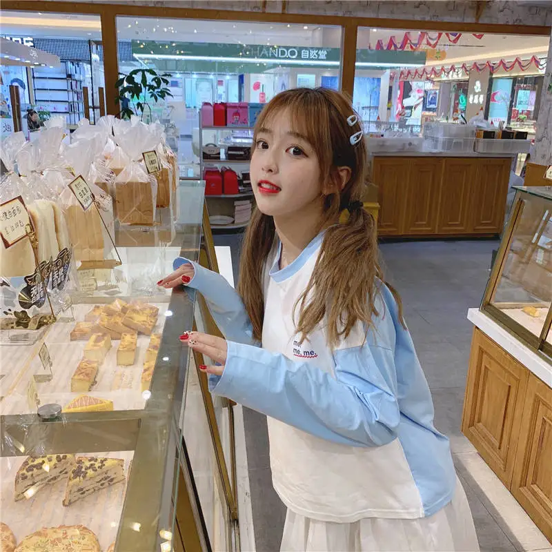 Модная Корейская одежда Harajuku хип хоп забавные принты с надписями футболка с длинным рукавом Женская Повседневная Обычная уличная Футболка женская