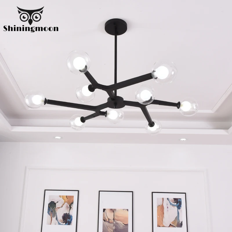 

Modern Grass LED Chandelier Lighting Black Metal Lampshades for Living Room Bedroom Decor Hanging Dining Lights Kitchen Fixtures