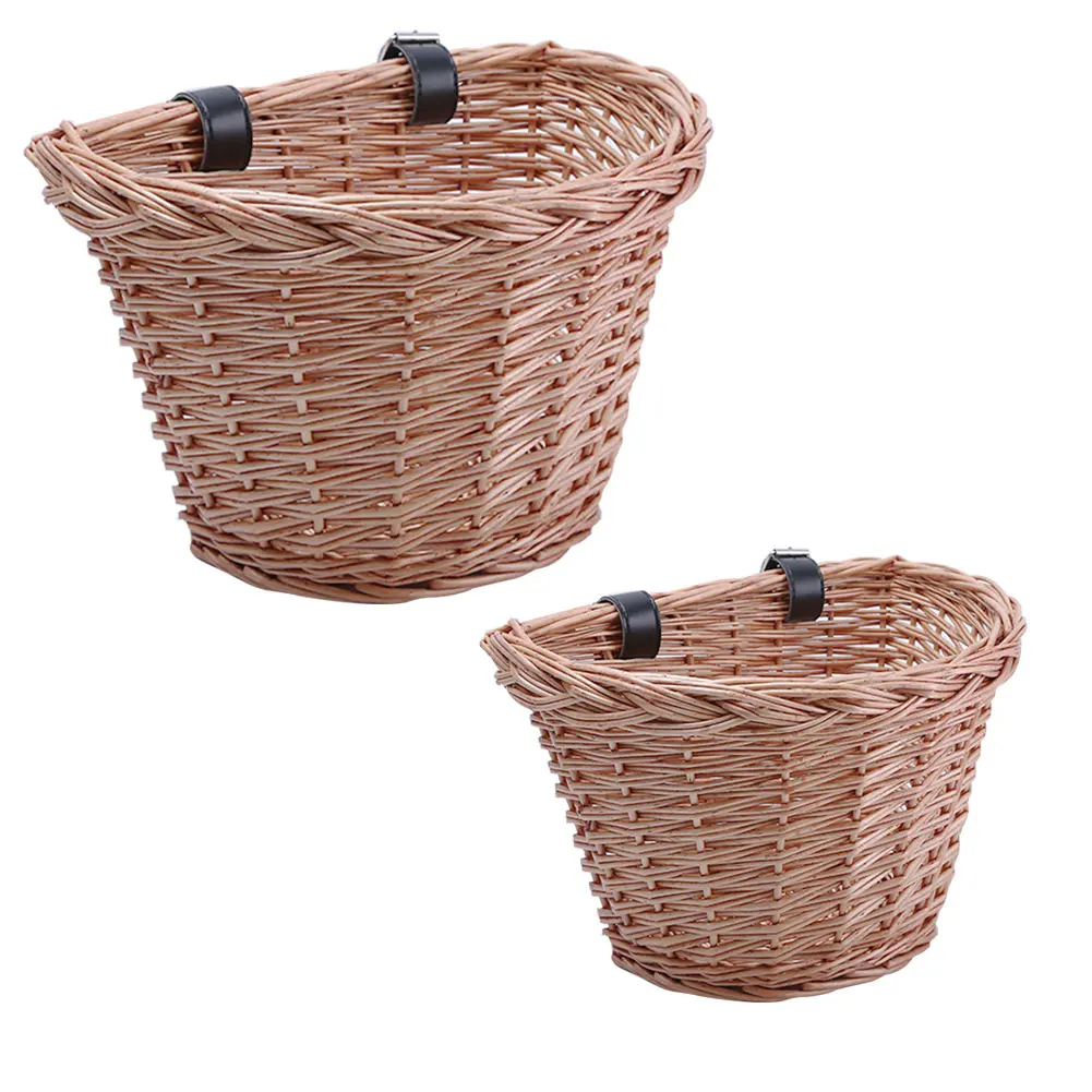

Newest Bicycle Bucket Electric Car Front Rattan Basket Waterproof Sturdy Simple Food Basket High Capacity for Children