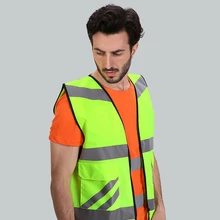 Наружный светоотражающий жилет видимость Мульти Карманный Защитное снаряжение предохранительный бак верхняя конструкция ночной бег велопрогулки спортивная одежда