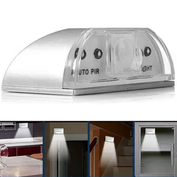 

4 LED Motion Sensing Light Auto Door Keyhole Night Light Battery Required Auto PIR Sensor Movement Detection