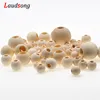 Laudsong 10-40mm Big Hole Natural Wooden Beads Round Ball Loose Spacer Beads For Jewelry Making DIY Bracelet NecklaceSsupply ► Photo 2/6