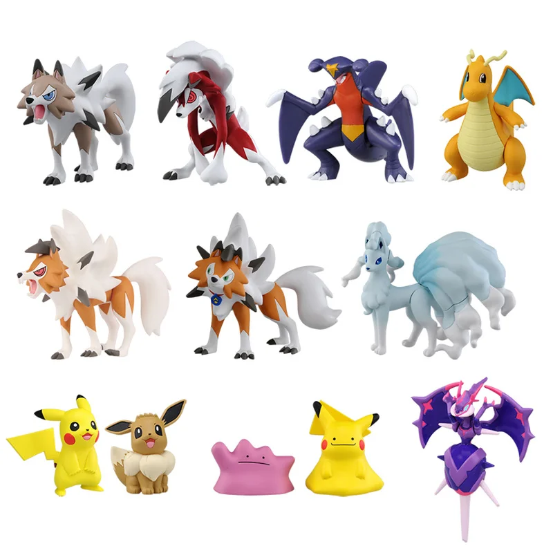 Экшн-фигурка Pokemon ESP Lycanroc Garchomp Dragonite Ninetales Naganadel Tapu GHI Bulu Lele Koko Ditto Pikachu Eevee |
