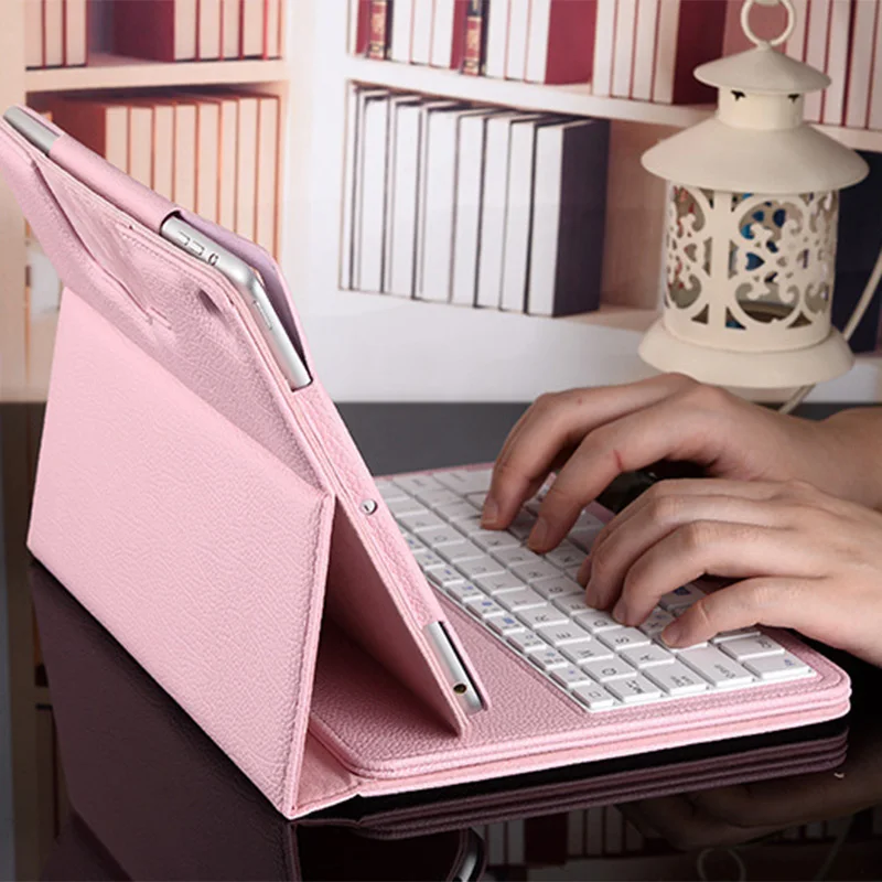 Клавиатура чехол для Apple, iPad, Складные PU Чехол-книжка со съемной Bluetooth Беспроводной клавиатура для iPad Tablet
