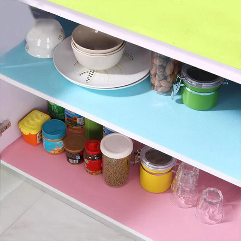 3 Rolls 1 Roll Drawer Shelf Liner Table Mat Anti-mildew Anti-bacterial Non-slip Waterproof Fridge L