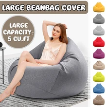 Large Small Lazy BeanBag Sofas Cover Chairs without Filler Linen Cloth Lounger Seat Bean Bag Pouf