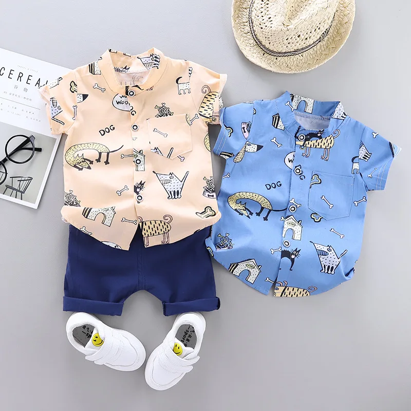 Комплект летней одежды для мальчиков новинка 2020 Детские Мультяшные хлопковые