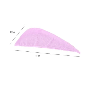 

2 Pcs Ultra Absorption Speed-drying Towel Cap Solid Color Hair Turban Wrap Drying Towel MYDING