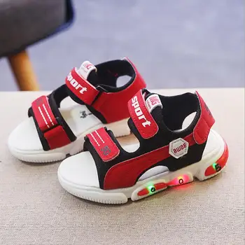 

baby sandals bright lights flashing lights boys sandals 2020 summer new fashion small and medium children beach shoes