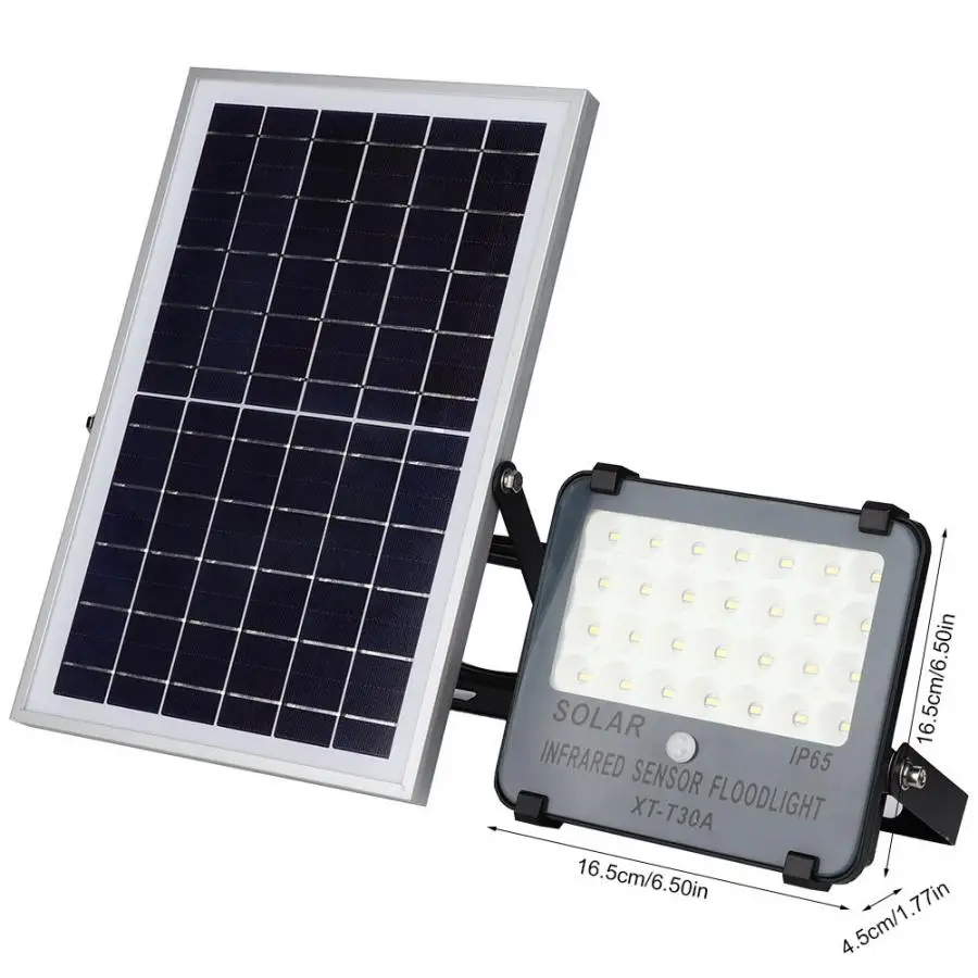 AC 220V 240V открытый 30W светодиодный солнечный прожектор IP65 водонепроницаемый датчик настенный светильник прожектор для сада газон
