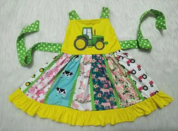 

Tractor farm twirl dresses baby dress kids
