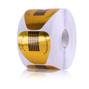 

Nail Art Extension Form 500Pcs/Roll Gold U Shaped Nail Lengthen Holder Sticker for Phototherapy Nails Horseshoe Shape D038