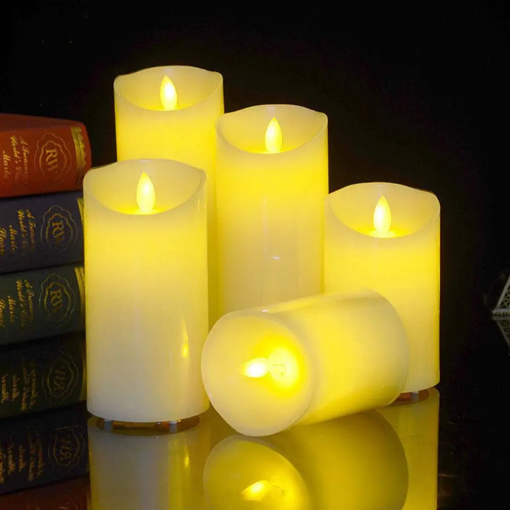 

10/12/15/17/20cm Electronic LED Candle Light Paraffin Wax Flameless Candle Light Decorative Candle Lamp Wedding Party Home Decor