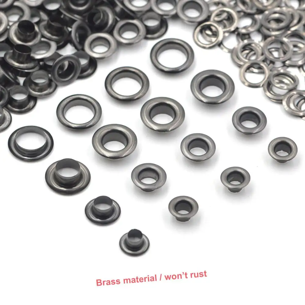 Pure Brass Grommet Eyelet With Washer 100sets 5mm/6mm/8mm/10mm Fit Leather DIY Craft Shoes Belt Cap eyelet grommet ring,eyelet grommet ring kit,grommet eyelet kit,screw back eyelets,metal eyelet buttons