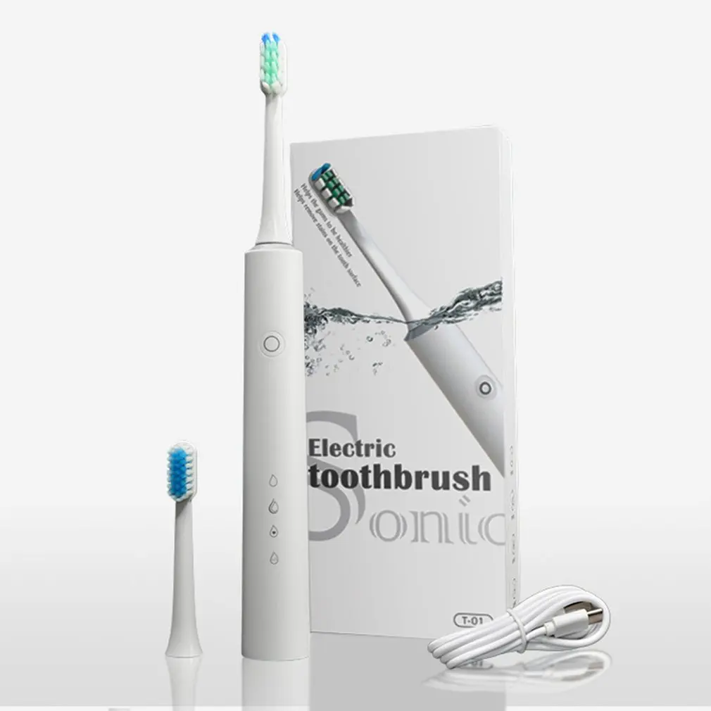 USB Rechargeable Electric Toothbrush Sonic Wave Rechargeable Top Quality Smart Chip Toothbrush Head Replaceable Whitening Health