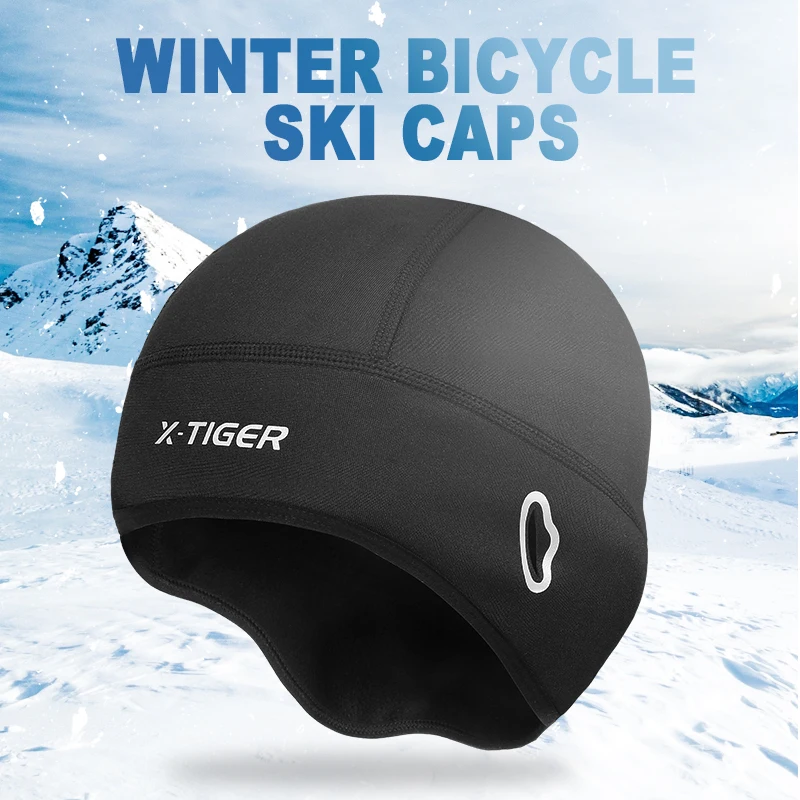 Fleece Cycling Caps Waterproof Bike Hats Winter Thermal Bicycle Cap Snow Road Bicycle Hats Sports Warm Cycling Headwear cycling headwear fleece hats