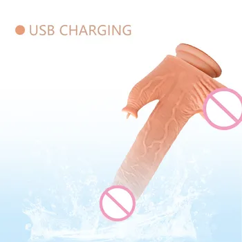 Telescopic Tongue Lick Penis Remote Control Realistic Big Dildo Vibrator with Suction Cup G-spot Clitoral Stimulator YJ0132 3