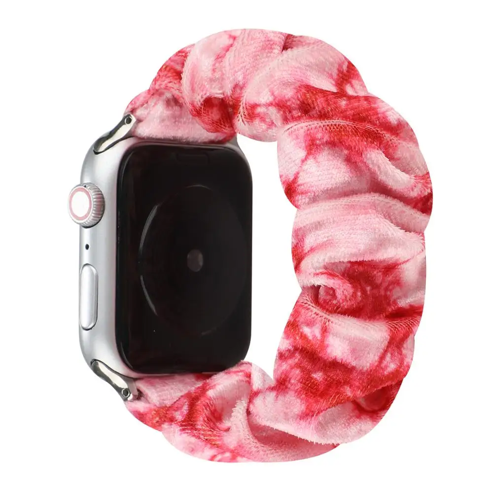 

Rose Gold Scrunchie Belt for iwatch Belt Apple Watch Band 38mm 40mm 42mm 44mm Women's Bracelet Wrist Strap.