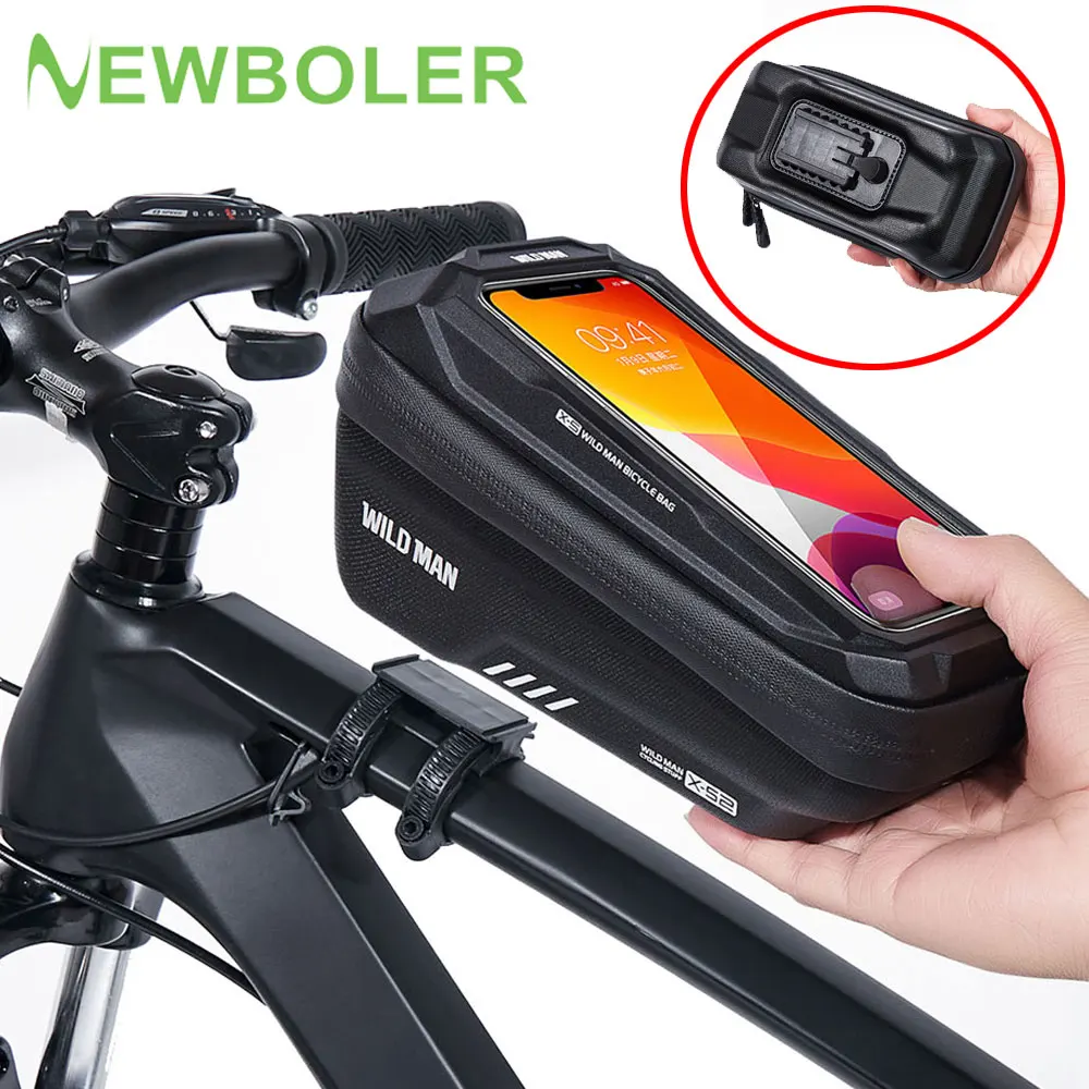 WILD MAN MTB Bicycle Phone Bags Touch Screen Bike Top Tube Pouch Waterproof UK 