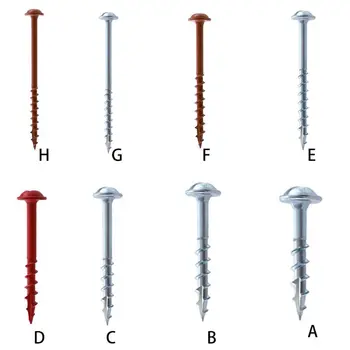 

100Pcs Coarse Thread Zinc Alloy Coated Pocket Hole Self Tapping Screws Square Drive for Hole Jig System Home Improvement