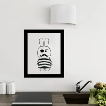 

Cartoon Rabbit Wall Stickers Fake Photo Frame Animal Decorative Painting For Kids Rooms Bedroom Living Room Home Decor 2811