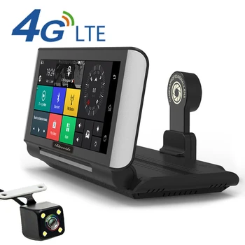 شراءجديد 7 بوصة السيارات 4G جهاز تسجيل فيديو رقمي للسيارات كاميرا لتحديد المواقع FHD 1080P أندرويد داش كام الملاحة Adas سيارة مسجل فيديو عدسة مزدوجة لوح...