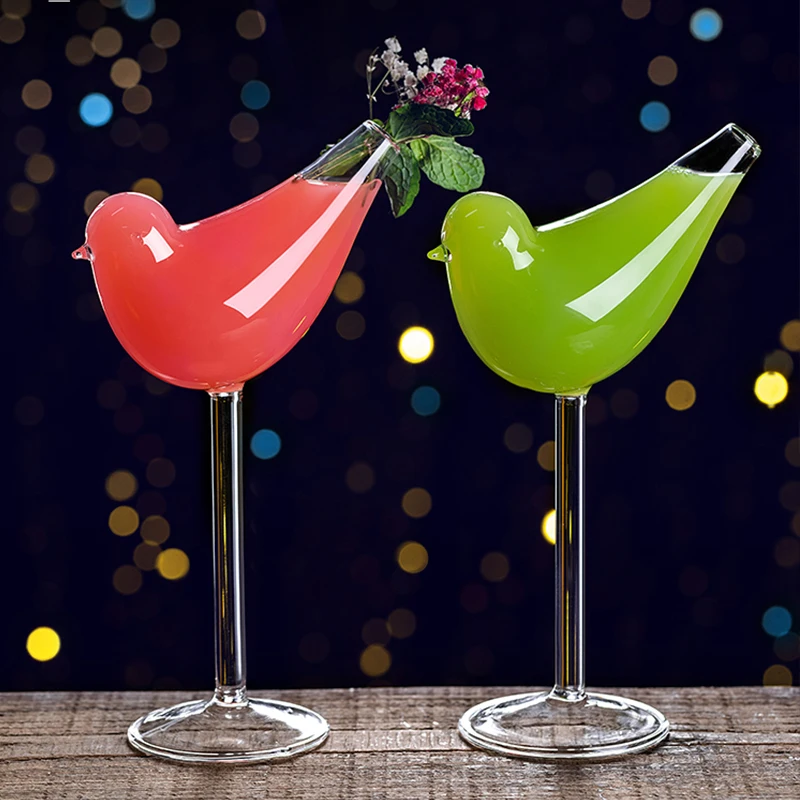 Cocktail Glass Bird Shape Wine Glass Goblet Cup Creativity Home Kitchen Bar Accessories Transparent Wine Glass Whiskey Drinkware images - 6