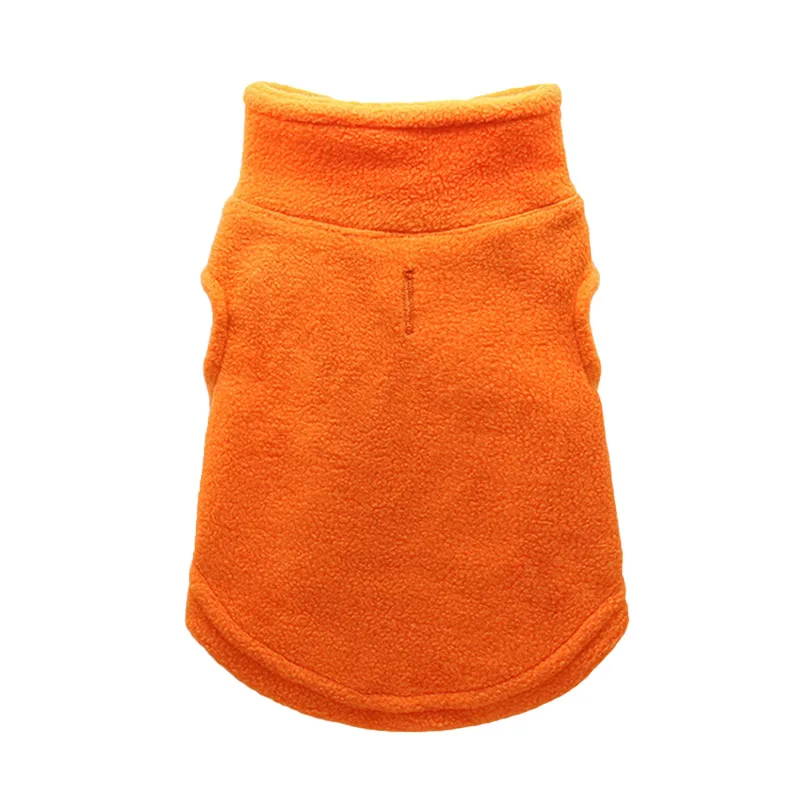Orange Soft Fleece Dog Coat Warm Puppy Clothes Winter Dog Jacket Coat Small Dog Clothes Pomeranian Pug Shih Tzu Clothing Warm Cat Coat - Цвет: Orange