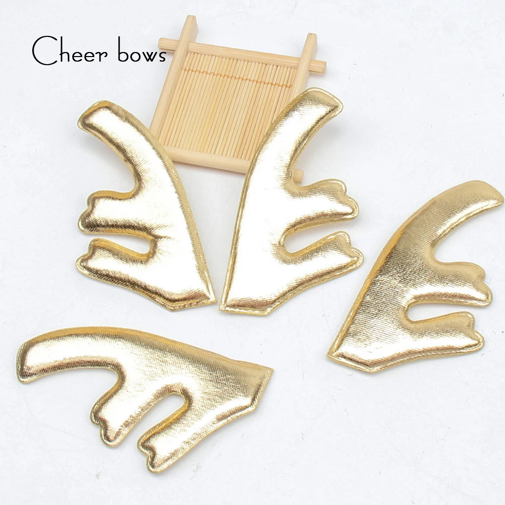 

Cheer bow 10PCS Christmas Reindeer Antler Applique DIY Headband Clips For Kids Festival Hair Accessories Handmade Crafts Patches