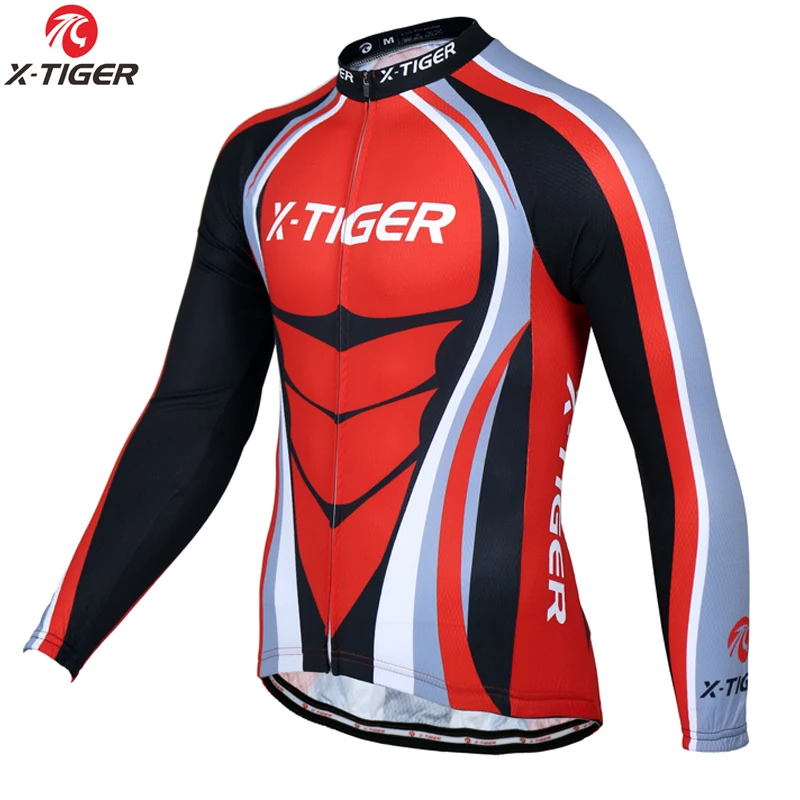 X-TIGER зимний термальный флисовый Трикотажный костюм для велоспорта с длинным рукавом, костюм для велоспорта, одежда для велоспорта для мужчин - Цвет: Winter Men Jersry