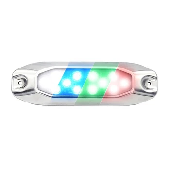 

4X 7" Surface Mount RGBW 4-in-1 Multi-ColourLED Marine Dock Underwater Lights for Boat Yacht 316G SS