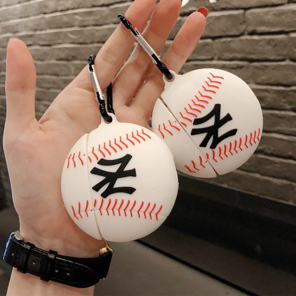 3D мультяшный бейсбольный чехол Защитный кожаный чехол для Airpods силиконовый чехол для наушников для Airpods Беспроводная bluetooth-гарнитура
