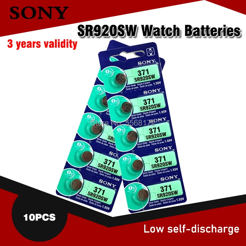 Кнопочная батарейка для часов Sony 100% оригинал AG6 371 SR920SW 920 1 55 в CX69 S21 605 10 шт. сделано