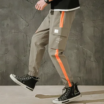 

Student Loose Harlan Thin Section Pocket Leisure Overalls Male Leggings