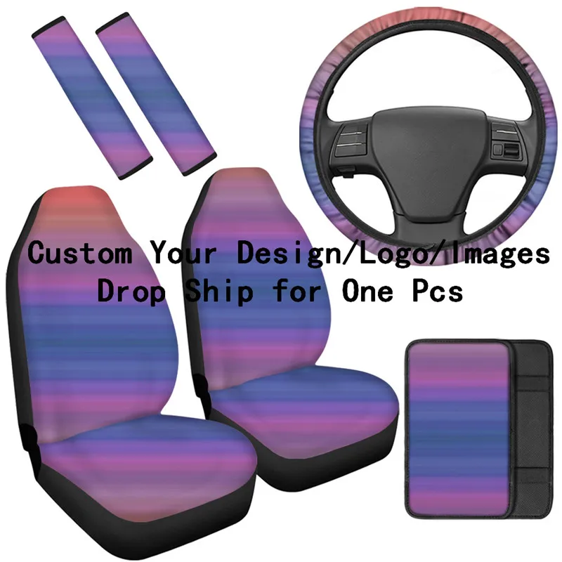 Custom Your Logo/Image Print On Demand Front/Back Seat Cover 4PCS