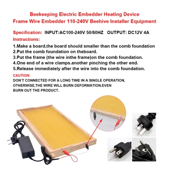 

BeekeepingTool Electric Heating Embedder Device Beehive Frame Wire Embedder 110-240V 60W