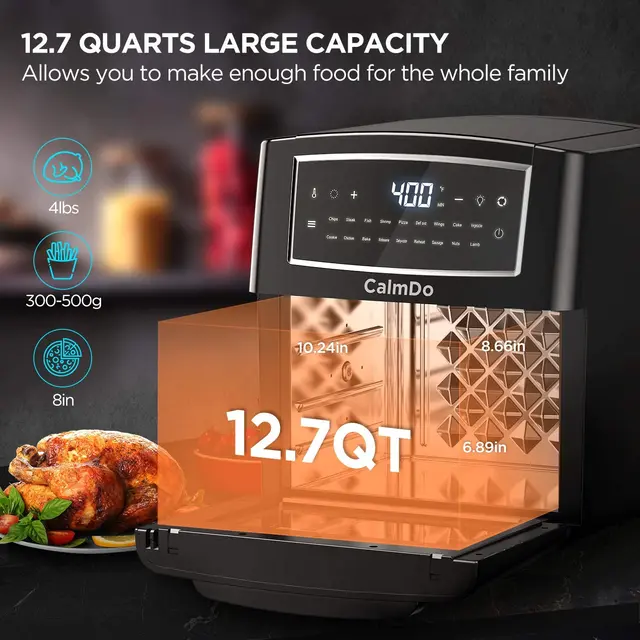 Smart Air Fryer Oven Toaster Rotisserie and Dehydrator With LED Digital Touch Screen Convection Air Fryer Oven 2