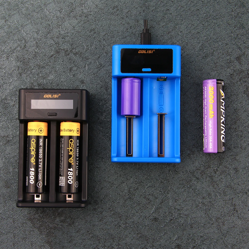 Умное зарядное устройство GOLISI S2 2.0A ЖК-экран для 18650 20700 26650 Li-Ion Ni-MH Ni-Cd