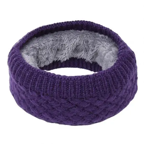 Фиолетовый Шейные платки уличная зимняя Для мужчин Для женщин однотонные Цвет уплотненная теплая флисовая толстовка, Велоспорт Шарфы Термальность вязаный катания на лыжах с восхождение - Цвет: Фиолетовый