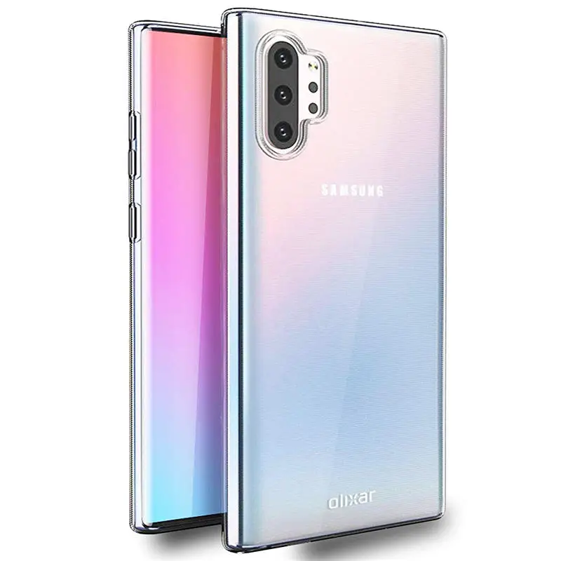 Чехол для Samsung Note 10 Plus силиконовая прозрачная задняя крышка чехол телефона Galaxy +