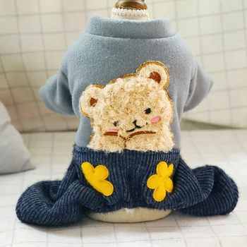 

Winter Dog Clothes Flower Bear Warm Clothes for Small Dogs Cat Costumes Coat Jacket Puppy Sweater Dogs Pets Outfits New
