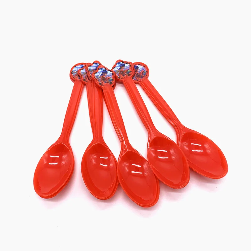 Spoons-10pcs 1,08*1,8 м мультяшная чудесная божья коровка, пластиковая скатерть для девочек, вечерние украшения для детей, украшения для дня рождения, 1 шт - Цвет: Spoons-10pcs