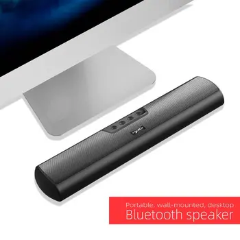 

Wireless Bluetooth 5.0 Soundbar Stereo Speaker Powerful Built In Storage Battery Microphone Double Horn TV Home Speaker