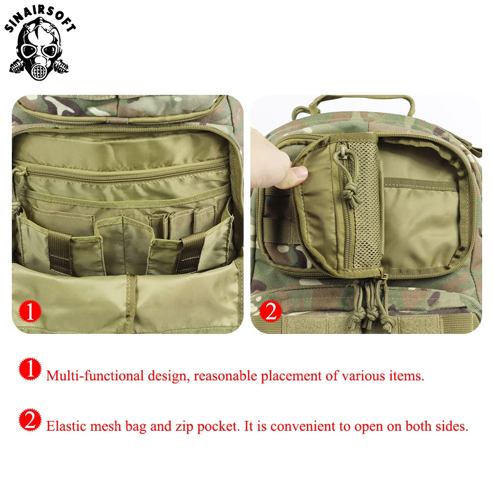 SINAIRSOFT 55L Outdoor Molle Waterproof Tactical Backpack Mountaineering Hunting-Bags Trekking Outd