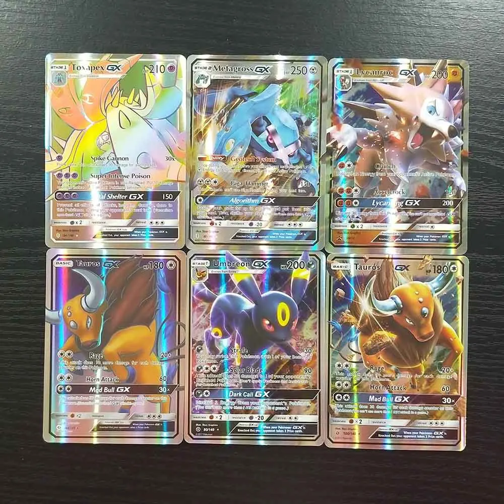 TAKARA TOMY Pokemon Card настольная игра детские игрушки 60 GX флэш-карты Солнце Луна коллекции битва сияющая карта