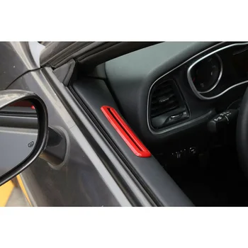

Decor Car Accessory Red For Dodge Challenger 2015+ 1Pair Door Vent Trim