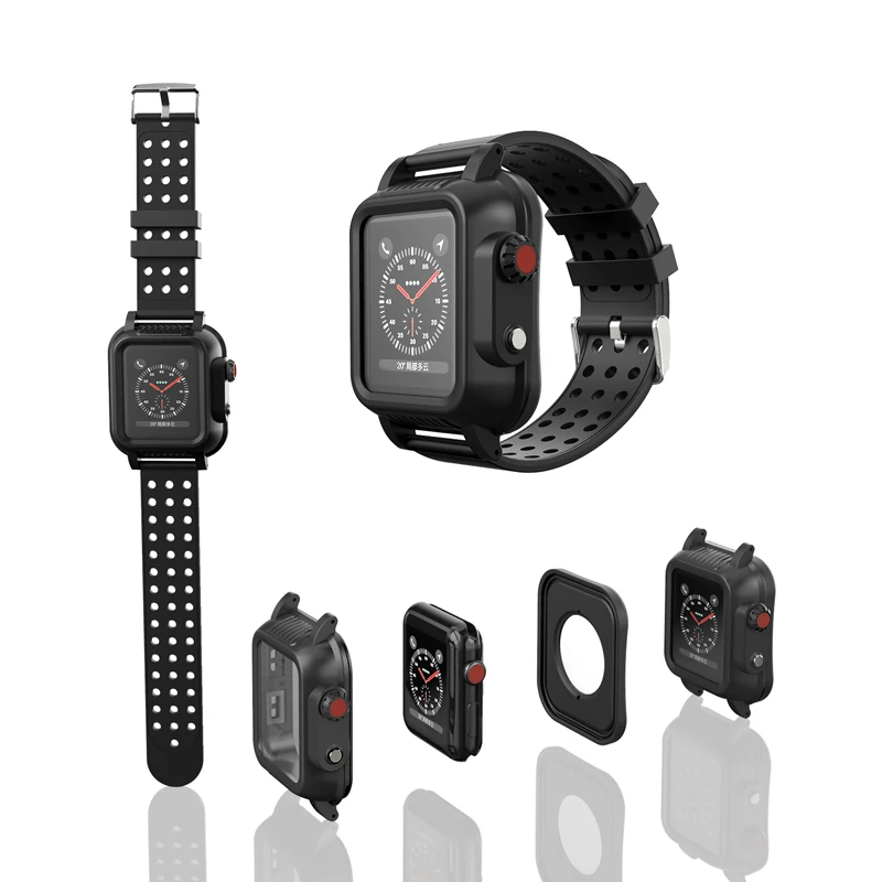 Водонепроницаемый чехол для Apple Watch Series 4 3 2 браслет ударопрочный Прочный корпус часов с ремешком 40 мм/44 мм ремешок для часов 38/40